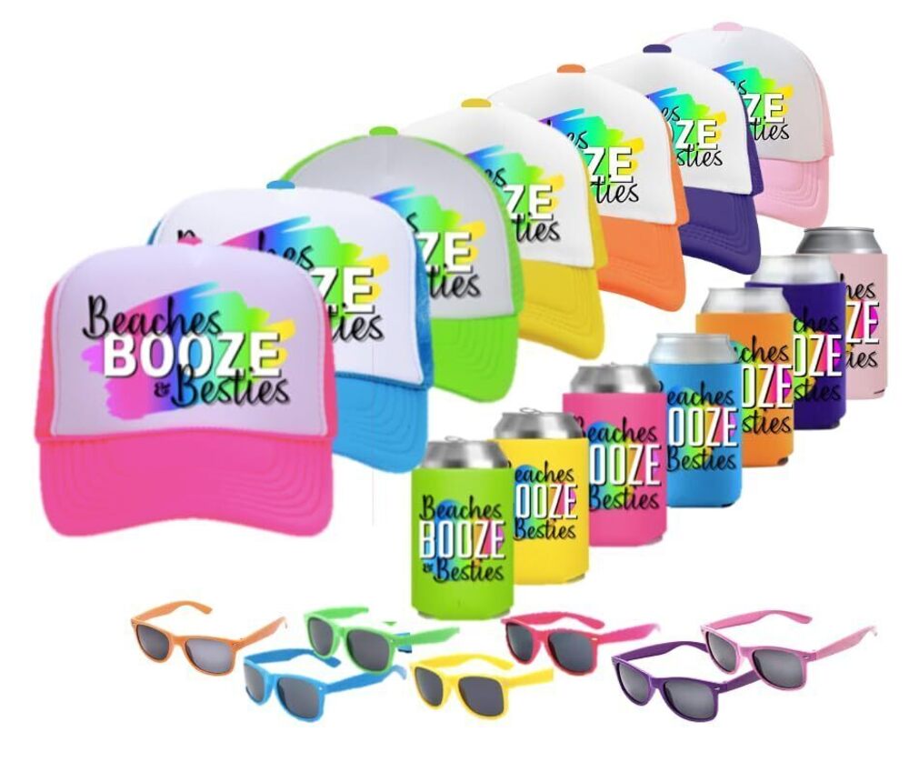 1867 Beaches Booze & Besties PARTY PACK Set of 7 Party Favor Gift